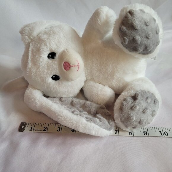 Spark Create Imagine Plush Bunny Rabbit Rattle Crinkle Baby Toy White & Gray - Picture 7 of 7